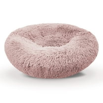 Precious Tails Super Luxe Shaggy Faux Fur Donut Bolster Dog Cat Bed - Medium