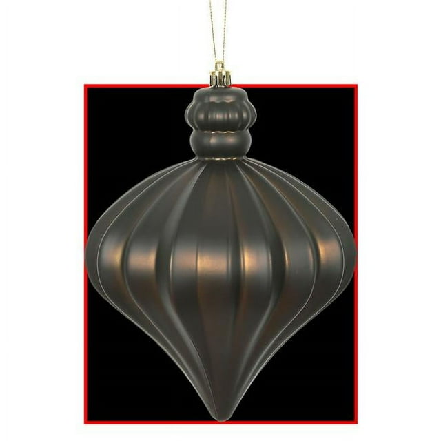 Vickerman N175875D 6 in. Chocolate Matte Onion Drop Ornament - 4 per Bag