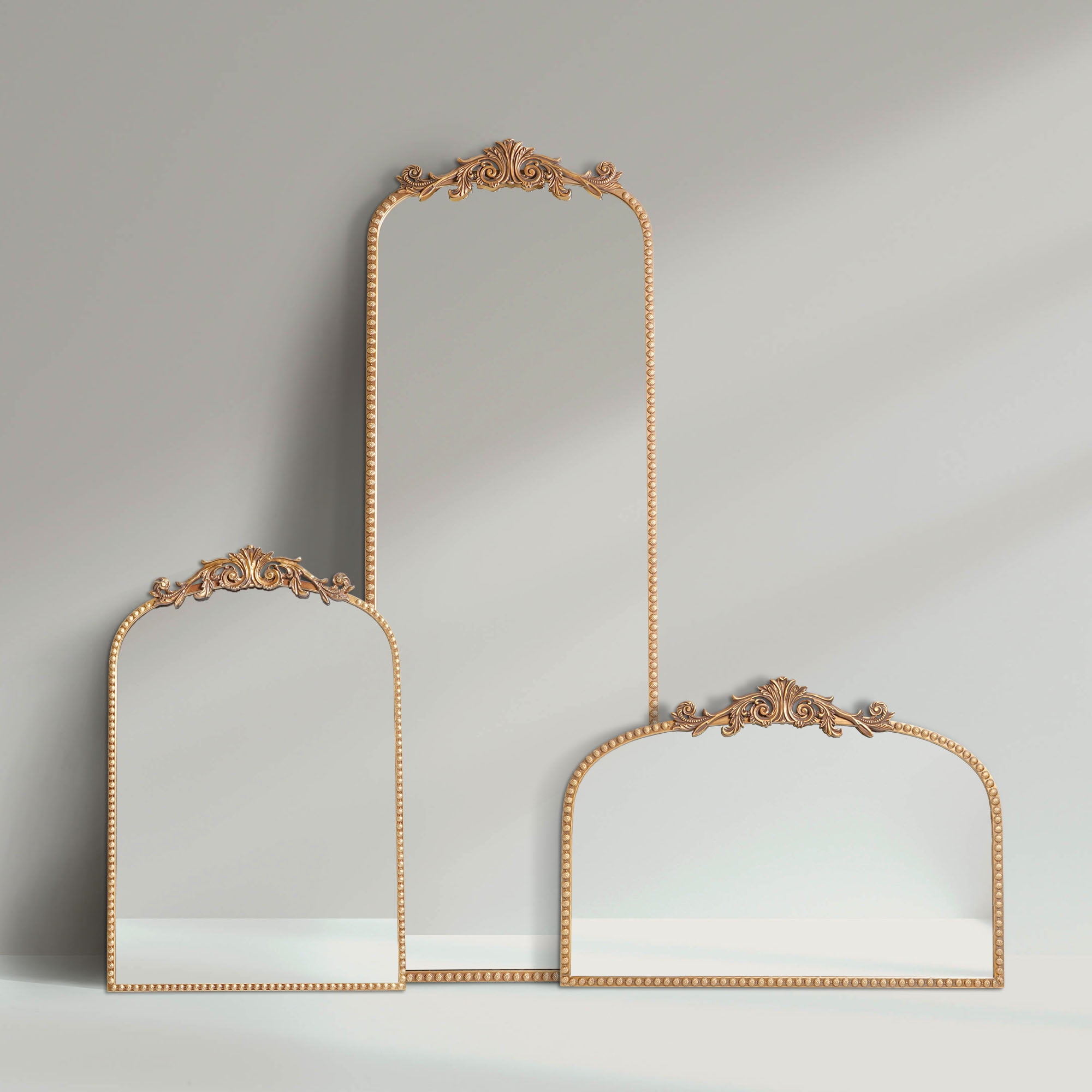 Crystal Art Gallery 20" x 30" Gold Filigree Arch Wall Mirror, With Frame <ul><li>Its classic design complements various interior themes from traditional to contemporary.</li><li>Not just a mirror but a piece of art that enhances the beauty of your space.</li><li>Built to last with high-quality materials ensuring stability and longevity.</li><li>Designed to lean</li></ul>