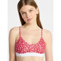 No Boundaries Women's Cotton Jersey Triangle Bralette w/ Buttons Sizes