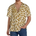 thumbnail image 3 of JUNZAN Mens Casual Button Down Shirts Short Sleeve Gold Drops Print Shirt-Medium, 3 of 7