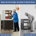 thumbnail image 3 of INFANZIA Mini Fridge Stand with Storage, Beverage Refrigerator Stand Table with Rolling Cabine, 22.1"Lx 23.2"W Solid Wood Heavy Duty Mini Fridge Cabinet for Dorm, Office, Bedroom, Black, 3 of 8