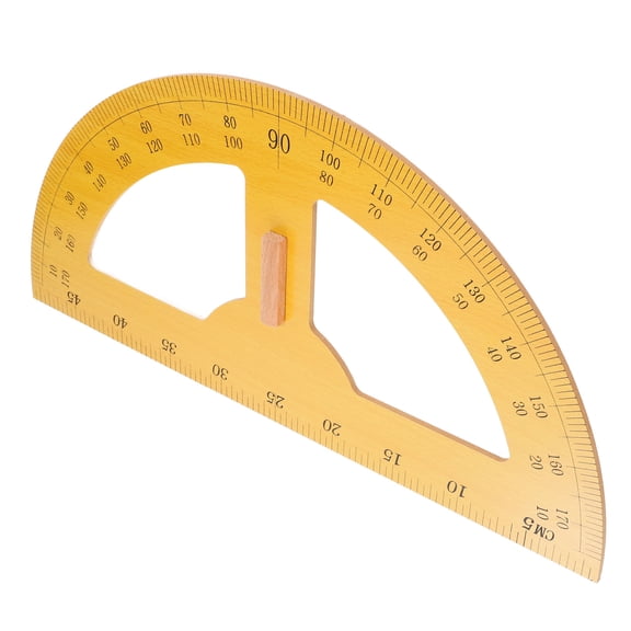 OATIPHO Woodworking Angle Protractor Yellow Wood Teaching Design 1 Piece