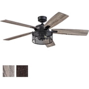 Open Box Honeywell Carnegie Ceiling Fan, Quiet Motor & Remote Control, 52, Blk