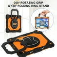 thumbnail image 3 of Decase Kids Case for Apple iPad Air 13 (M3)(M2) 13-inch 2025/2024,Shockproof Rotatable Stand Cover,Detachable Shoulder Strap,Rugged 3-Layer Tablet Shell with Pen Holder,Black+Orange, 3 of 8
