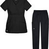 Sivvan Women’s Scrub Set - Multi Pocket Cargo Pants & Stylish Mock Wrap Top