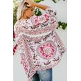 thumbnail image 3 of Women's White Floral Kimono Cardigan Open Front Cover Up, 3 of 7