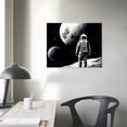 thumbnail image 4 of Onetech Astronauts' Interesting Aliens Moon Cosmos Galaxy Hippies 20x16/16x12 in Canvas Prints Wall Art Decor Living Room Bedroom Office 16x12in, 4 of 6