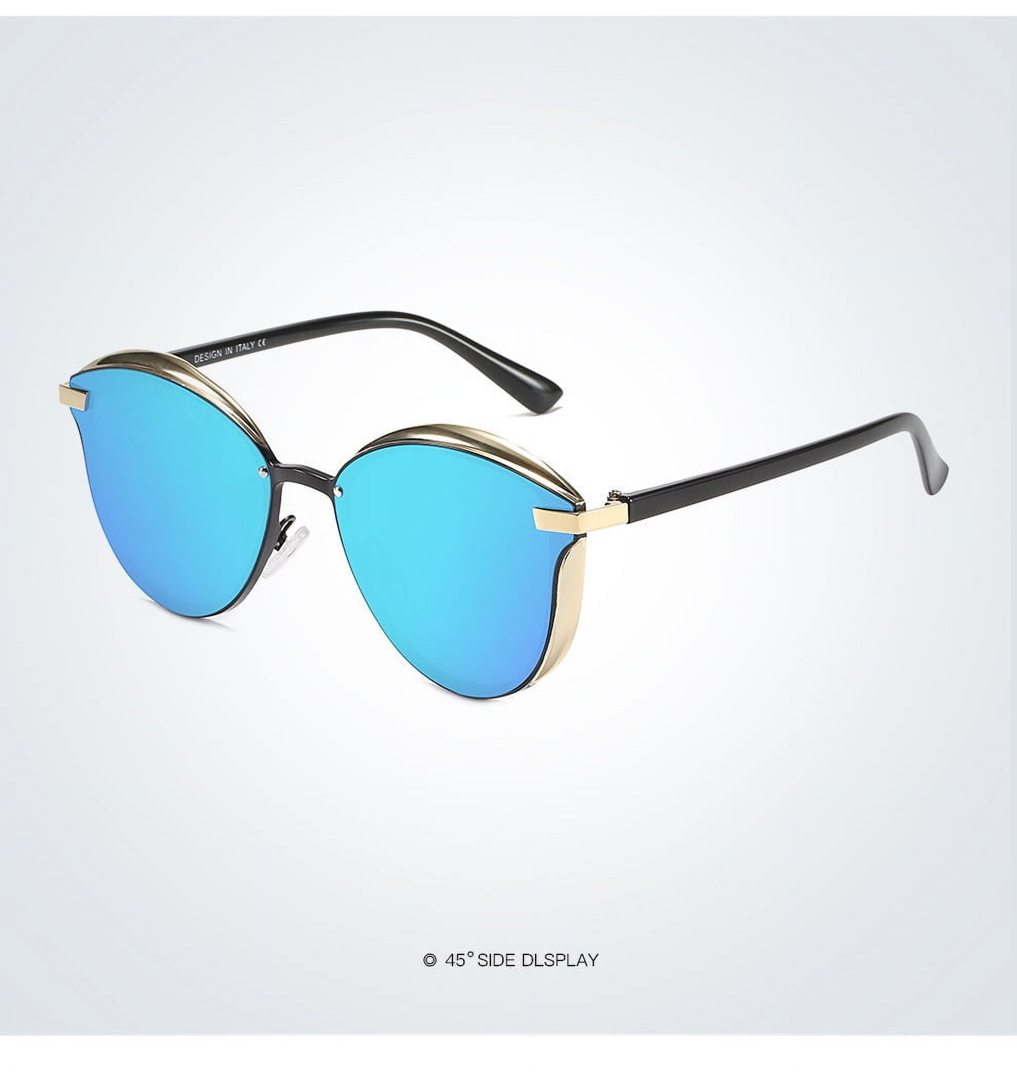 KKTREE Serenade Cat-Eye Polarized Sunglasses, Retro UV400 Protection, Golden Metal Frame