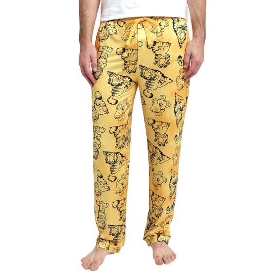 Men's Adult Garfield Orange Sleep Pants- Medium