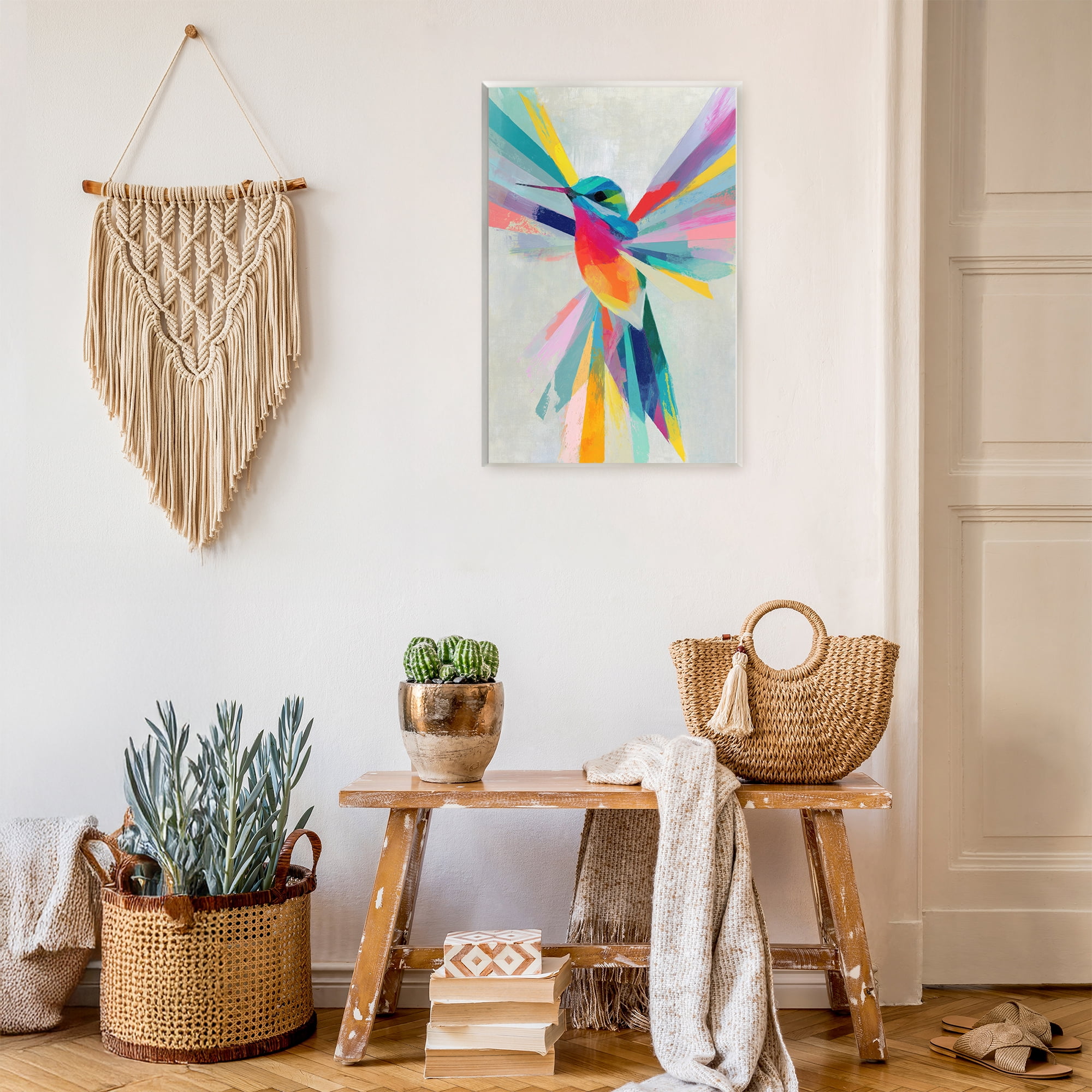 Stupell Industries Rainbow Winged Hummingbird Wall Plaque Art, design by Chromatic Storm Studio