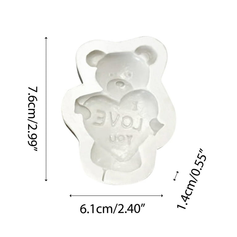 Puzzle Teddy Bear Silicone Mold, 4 x 2 inches