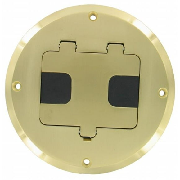 Brass Plated Concealed Receptacle Floor Box Kit