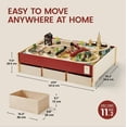 thumbnail image 5 of Tiny Land Wooden Train Set Table, Interactive Railway Playset with Sound Effects & Storage Bins, Large Activity Table for Pretend Play, 5 of 12