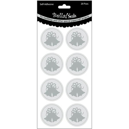 Ruby Bell - Ruby Rock-It Wedding Foiled Seals, Bells/Silver, 20-Pack Multi-Colored