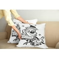 thumbnail image 2 of Ambesonne Circus Throw Pillow Cover 2 Pack, Whimsical Clown Portrait, 24", Charcoal Grey White, 2 of 7