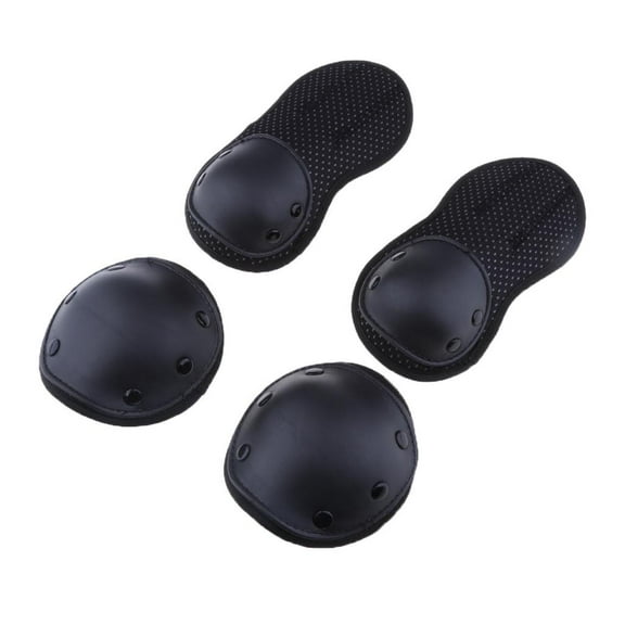 Zxpjkyu Black Motorcycle Motocross Racing Knee & Elbow Guards Protection Pads Armor Gear