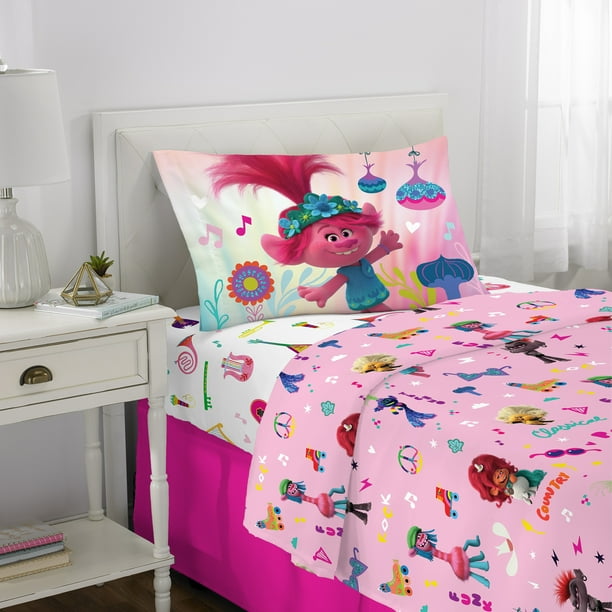 Trolls World Tour Sheet Set, Kids Bedding Super Soft ...