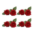 thumbnail image 1 of Bearachild 4X flores artificiales realistas 2 cabezas arreglo para fiesta de boda en casa Hotel imitación de larga duración Rosa accesorios de Decoración Rojo, 1 of 6