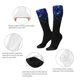 thumbnail image 3 of Fotbe Black Blue Glitter Sparkles Calcetas Divertidas Estampadas para Hombre y Mujer, Calcetas de Algodón hasta la Rodilla para Caminar, Correr, Enfermería y Embarazo, 3 of 6