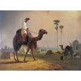 thumbnail image 2 of Daniell, William 32x25 Black Ornate Wood Framed with Double Matting Museum Art Print Titled - Camel and Rider, 2 of 4