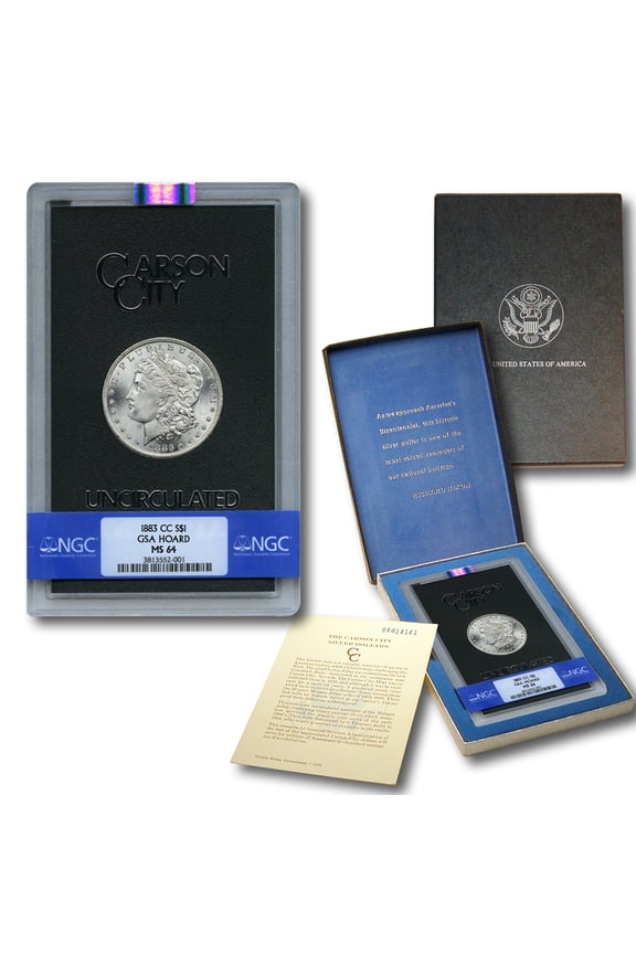 1883-CC GSA Hoard Morgan Silver Dollar $1 Coin NGC MS-64 with Box & COA