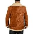 thumbnail image 3 of Tawop Mens Jacket Long Sleeve Zip Hoodless Casual Plus Winter Jackets for Men,Brown,5XL, 3 of 6