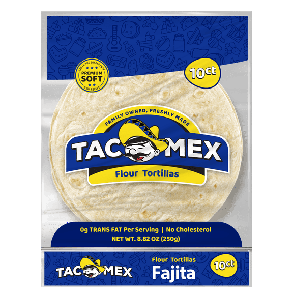 TacoMex Flour Tortilla Fajita, 10 Count, 8.82 oz