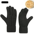 thumbnail image 2 of KyCheLot Womens Knitted Gloves Solid Color Full Finger Thicken Outdoor Gloves Winter Thermal Travel Gloves, 2 of 3