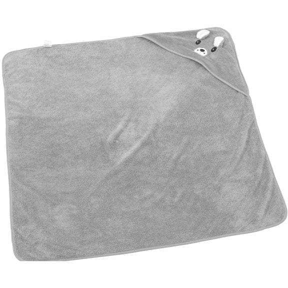 MOKKHNB Hooded Bath Towel in Grey for Home Use Soft Absorbent Material and Adjustable Hood