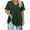 Green, variant on Wyobmus Womens Plus Size Summer Tops Casual Short Sleeve Pullover Ruffled Trim V Neck Flowy T-Shirt Blouses L-5Xl Hot Pink