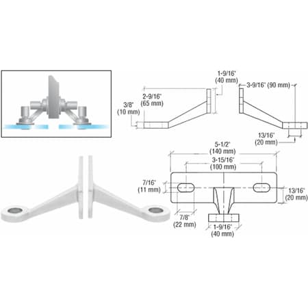 - CRL Polished Stainless Regular Duty Double Arm Fin Mount Frame Spider