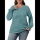thumbnail image 1 of Camisas de Larga para Mujer, Blusas Plisadas Informales de Negocios con Cuello Redondo y Puños Fruncidos Lago Verde XL, 1 of 7