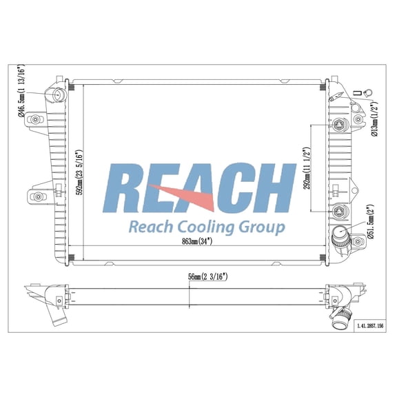 REACH 41-2857 Radiator for SILVERADO/SIERRA 6.6L 06-08, Automotive Radiator Replacement Part