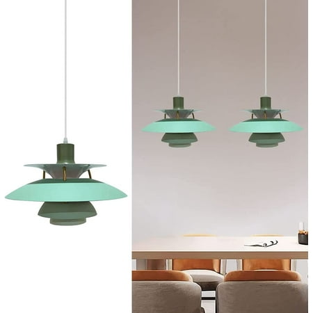 

ZXNYH Classic PH5 Green Pendant Light Modern 1 Light Metal Hanging Light UFO Pendant Lamp for Living Room Bedroom Kitchen (Green)