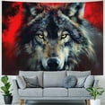 thumbnail image 4 of Nawypu Wolf Tapestry, Hippie Wall Hanging Tapestry Aesthetic Birthday Holiday Party Art Wall Carpet for Living Room Bedroom Dorm Ceiling Decor, 4 of 6