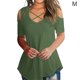 thumbnail image 1 of Blusa suelta de manga corta con camiseta sexy para niña con hombros descubiertos, vendaje verde, M Monstrate AP001291-37, 1 of 5
