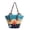Blue, variant on Woven Floral Color-Blocked Shoulder Bag,Beach Bags for Women, unique bags Summer Straw Bag, Woven Straw Beach Tote Bag Shoulder Handbags