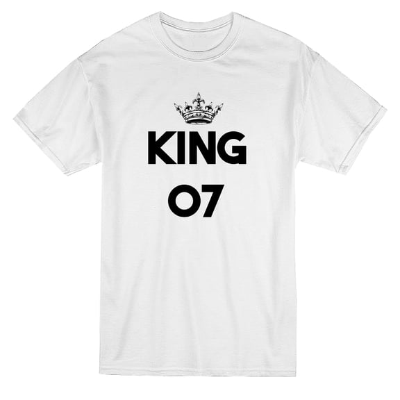 King 07 Matching Father Son Graphic Men White T-Shirt, Male Medium
