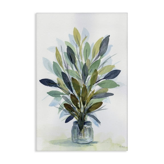Stupell Industries Rustic Leaves Jar Botanical & Floral Painting Gallery Wrapped Canvas Art Print Wall Art, 16 x 24