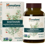 Himalaya Organic Shatavari Herbal Supplement, PMS, Menstrual Cycle Support, Menstrual Cramp Relief, MenopauseSupport, Hormone Balance, USDA Organic, Non-GMO, Vegan, 1300 mg, 60 Plant-Based Caplets