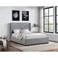 thumbnail image 2 of Meridian Furniture Flynn Grey Linen Textured Fabric King Bed, 2 of 10