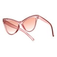 thumbnail image 4 of Womens Show Bulb Sign Engraving Plastic Cat Eye Horned Sunglasses Pink, 4 of 4