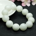 thumbnail image 3 of K-KED Natural Jade Nephrite Lucky Gift Men Women 18mm Glossy Round&nbsp;Beaded Bracelet, 3 of 7