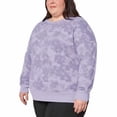 thumbnail image 3 of Mondetta Women's Floral Print Eco Soft Lightweight Casual Active Sweatshirt Top-Purple / S, 3 of 5