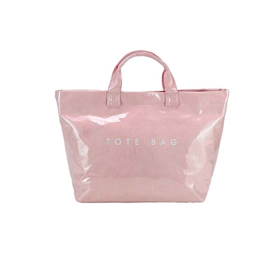 Cyrrhene PVC Tote Bag for Women Large Plastic Tote Bag for Work Letter Print Hobo bag Kraft Paper Work Handbags Purses