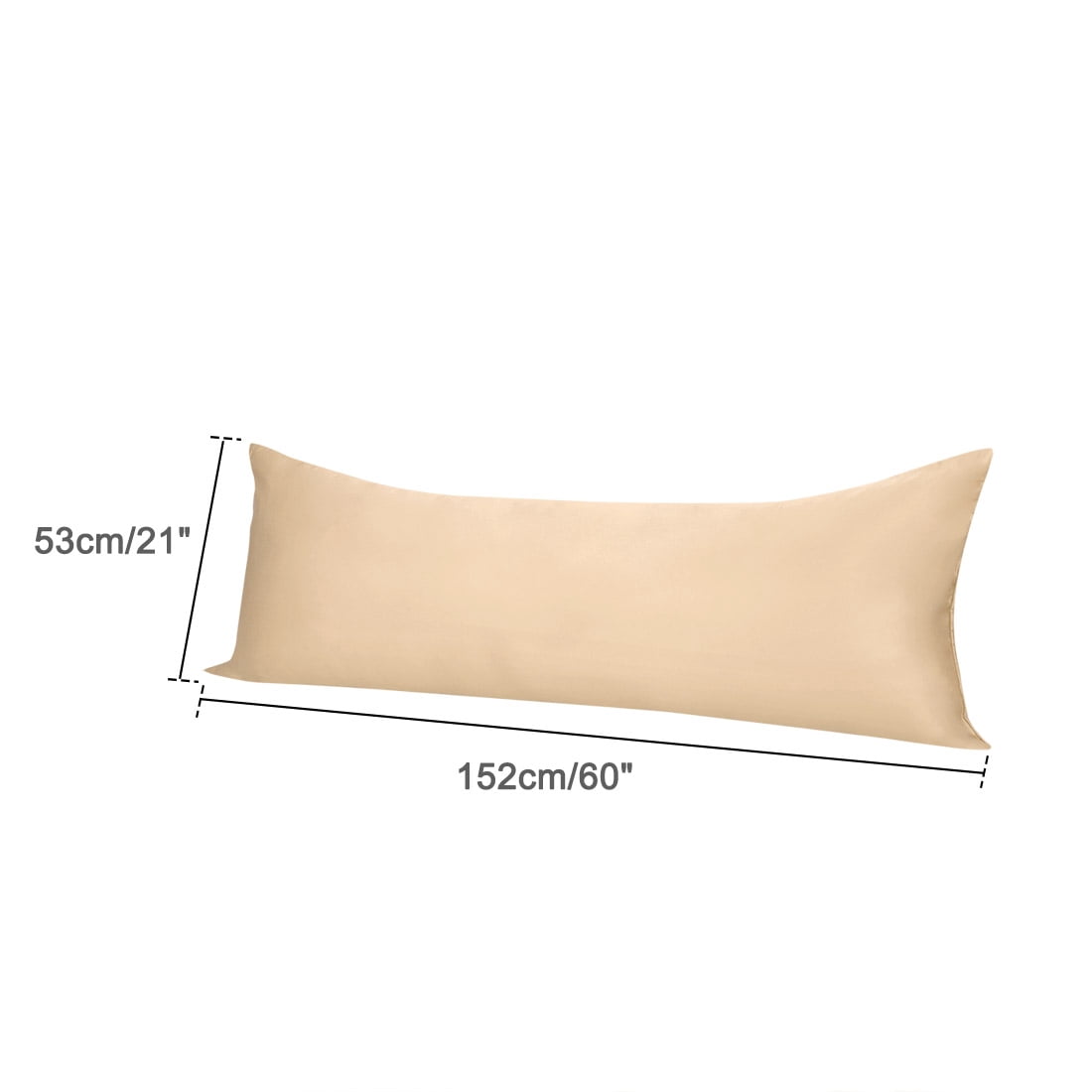 Unique Bargains 2 Pack Silky Satin Body Pillow Cases Champagne 21" x 60"