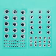 Hello Hobby Adhesive Black and White Plastic Wiggly Eyes, 75-Pack