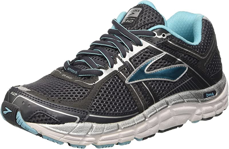 Brooks Women's Addiction 12 Running Shoe, Anthracite/Bluefish/Silver, 6