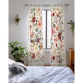 thumbnail image 3 of Watercolor Flowers Sheer Curtains 84 Inch Length 2 Panels Set for Living Room/Bedroom, Rustic Spring Floral Botanical Beige Kitchen Curtains Grommet Semi-Sheer Curtains Window Treatments 42"x84"x2, 3 of 7